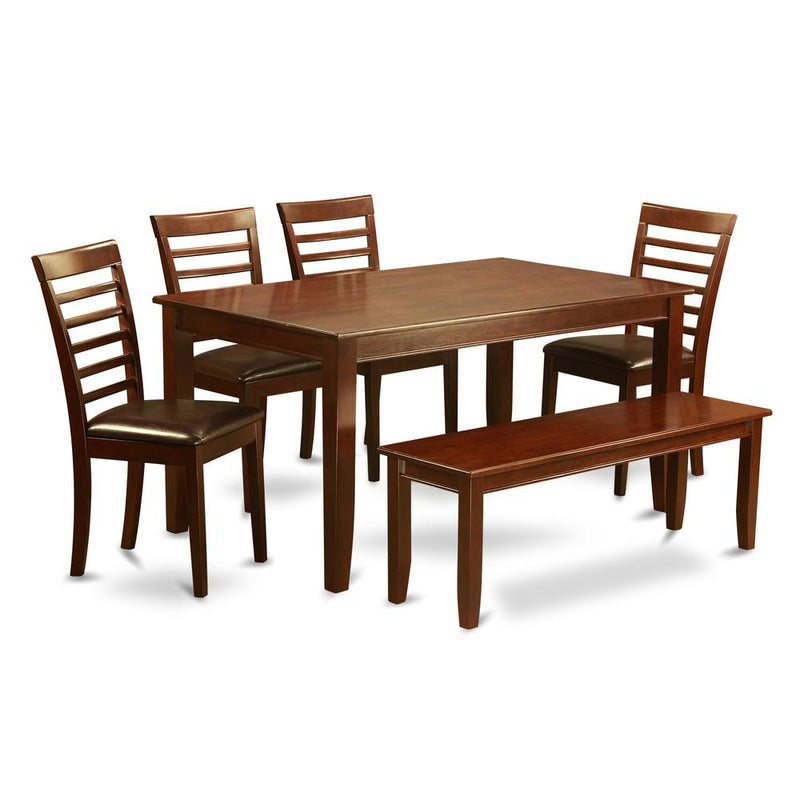 6  Pc  Dining  set  with  bench  -  Dining  Table  with  4  Dining  Chairs  plus  Bench