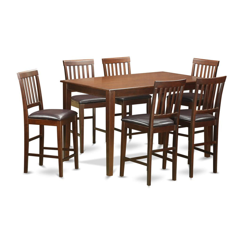 7  Pc  Counter  height  Table  set-  counter  height  Table  and  6  counter  height  stool.