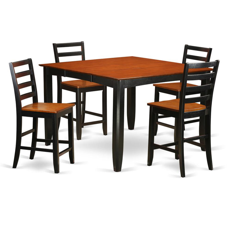 5  PC  counter  height  Dining  set-  Square  Counter  height  Table  and  4  Dining  Chairs