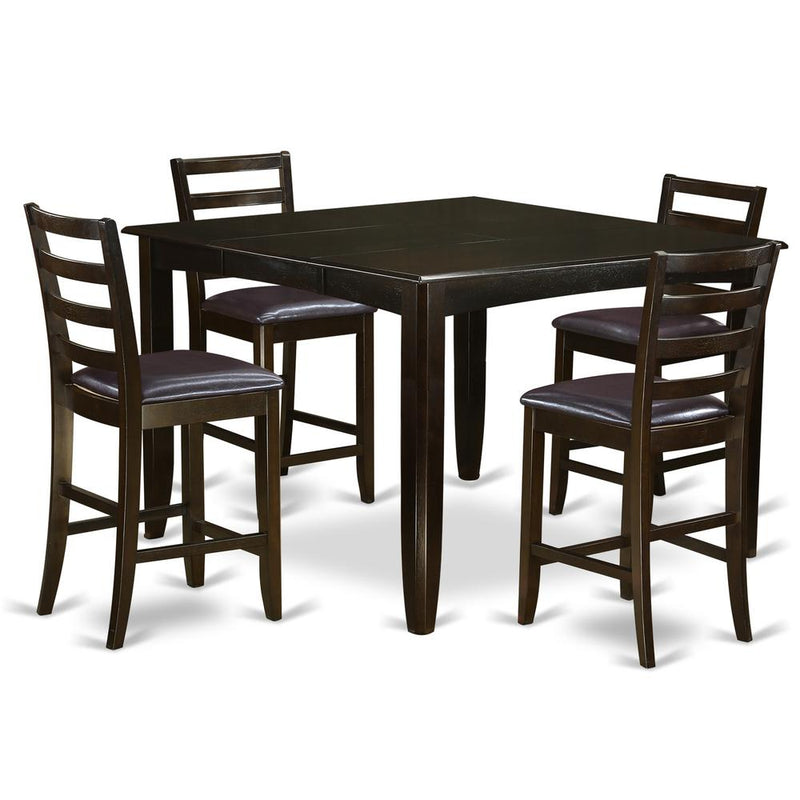 5  PC  Counter  height  Table  set-  Table  and  4  Leather  Stools