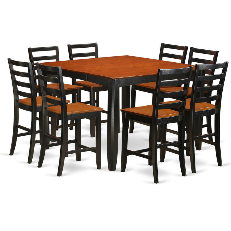 9  Pc  pub  Table  set-  Square  Counter  height  Table  and  8  Dining  Chairs