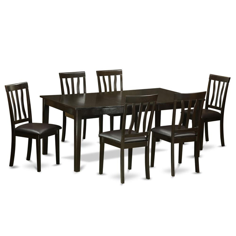 7  Pc  Dining  set-Table  with  Leaf  and  6  Dinette  Chairs.