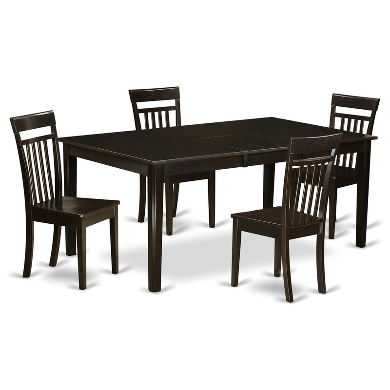 5  Pc  Dining  room  set  for  4-Table  with  Leaf  along  with  4  Dining  Chairs.