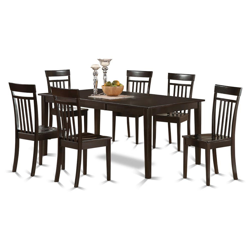 7  PC  Dining  room  set-Table  with  Leaf  together  with  6  Dining  Chairs.