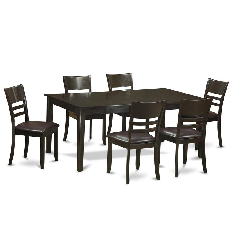 7  PC  formal  Dining  room  set-Kitchen  Table  with  Leaf  and  6  Dining  Chairs.