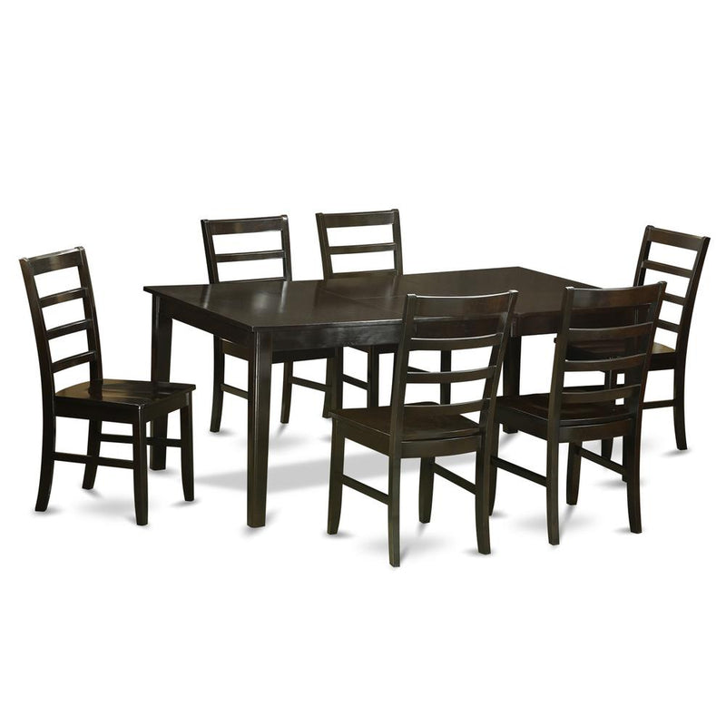 7  Pc  Dining  room  set-Table  with  Leaf  and  6  Kitchen  Chairs.