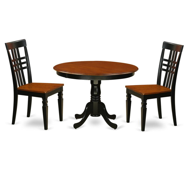 3  Pc  set  with  a  Kitchen  Table  and  2  Microfiber  Dinette  Chairs  in  Black  and  Cherry