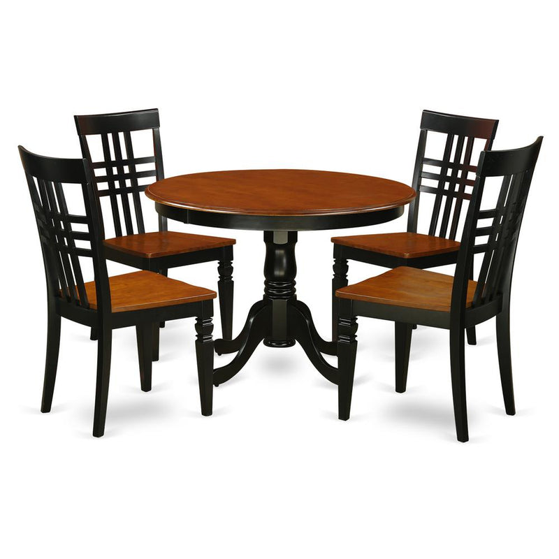 5  Pc  set  with  a  Dining  Table  and  4  Dinette  Chairs  in  Black  and  Cherry