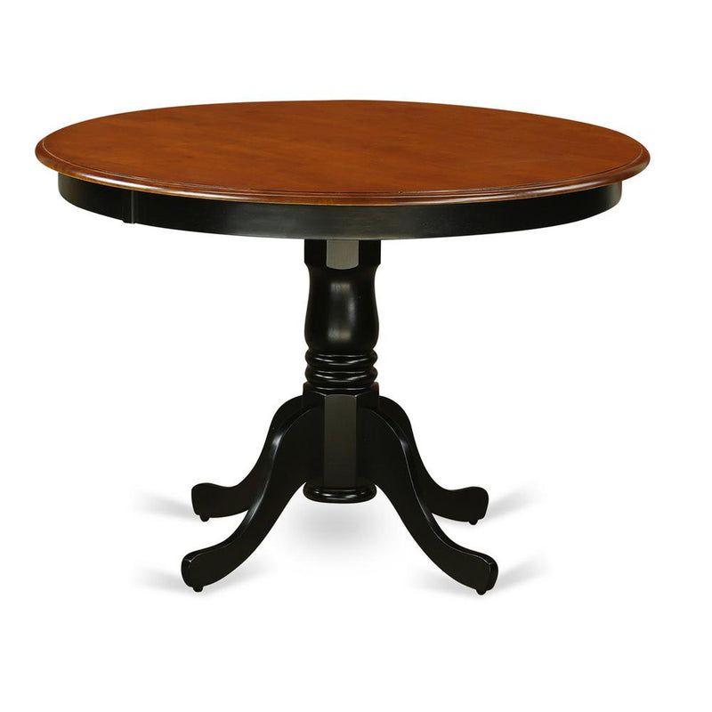 Hartland  Table  42"  diameter  Round    Table  -Black  and  Cherry  Finish