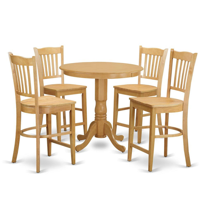 5  PC  counter  height  pub  set  -  Kitchen  Table  and  4  bar  stools.