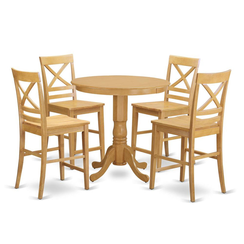 5  Pc  counter  height  set  -  Dining  Table  and  4  bar  stools.