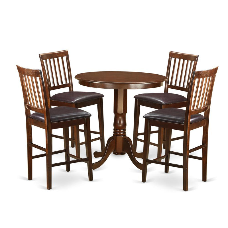 5  Pc  pub  Table  set  -  high  Table  and  4  bar  stools  with  backs.