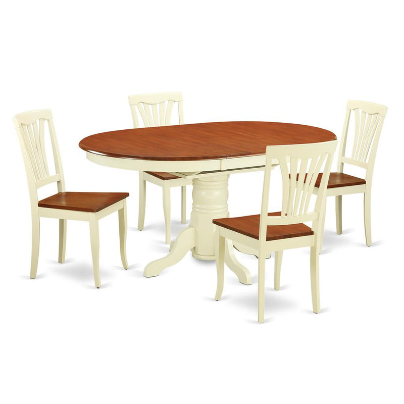 5  Pc  Dining  room  set  for  4-Oval  Dining  Table  with  Leaf  and  4  Dining  Chairs