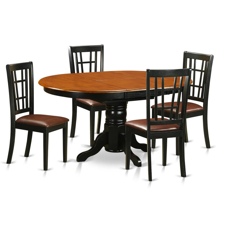 5  PC  Kitchen  Table  set-Dining  Table  with  4  Wooden  Kitchen  Chairs