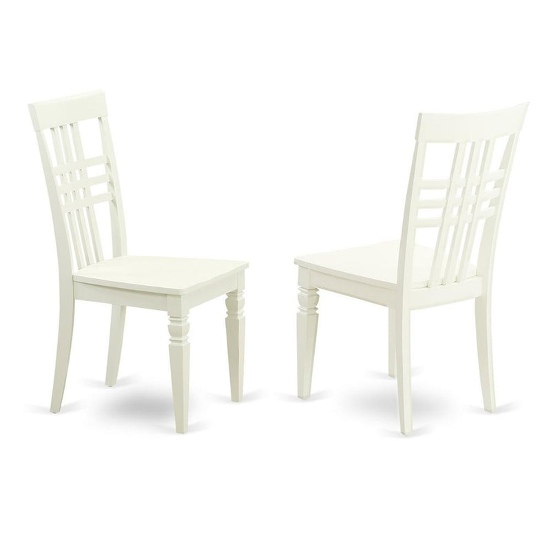 Logan  Dining  Chair  with  Wood  Seat  -  Linen  White  Finish.,  Set  of  2