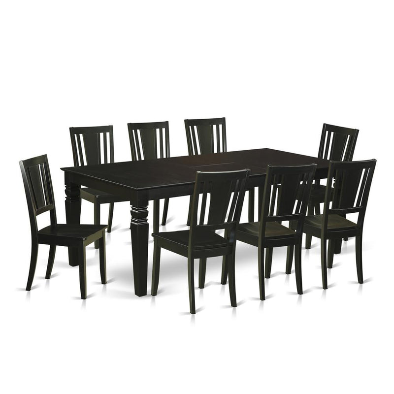 9  Pc  Dinette  set  with  a  Dinning  Table  and  8  Wood  Kitchen  Chairs  in  Black