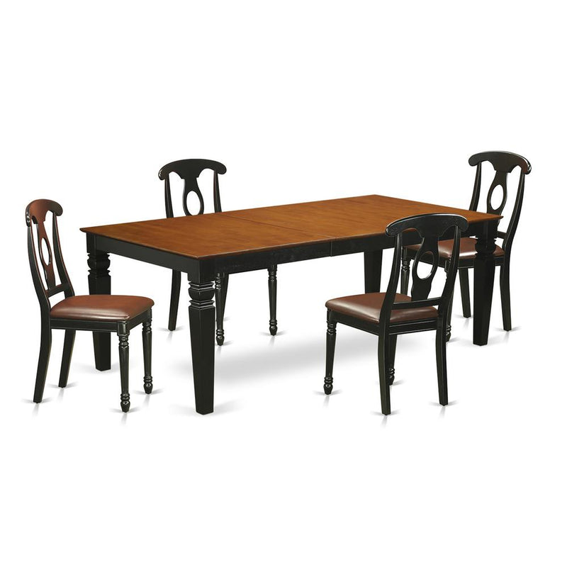 5  Pc  Kitchen  Table  set  with  a  Dining  Table  and  4  Kitchen  Chairs  in  Black  and  Cherry