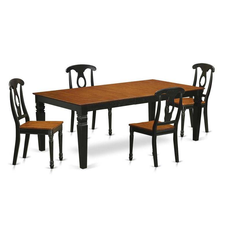 5  Pc  Table  and  chair  set  with  a  Table  and  4  Dining  Chairs  in  Black  and  Cherry