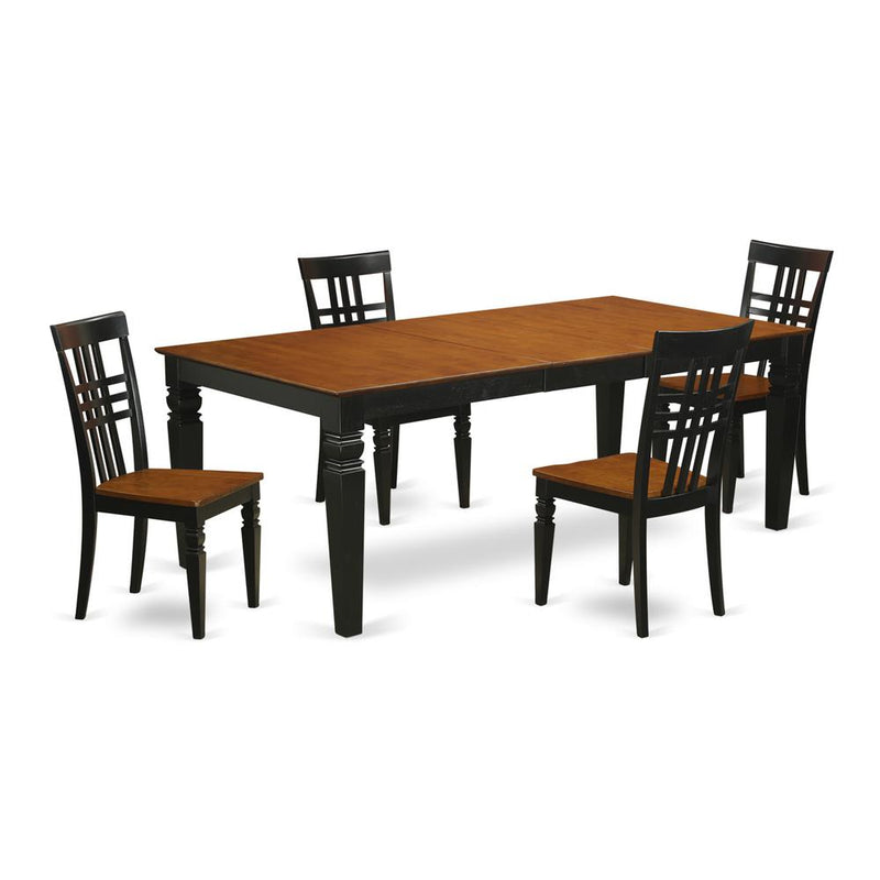 5  PC  Table  and  chair  set  with  a  Table  and  4  Dining  Chairs  in  Black  and  Cherry