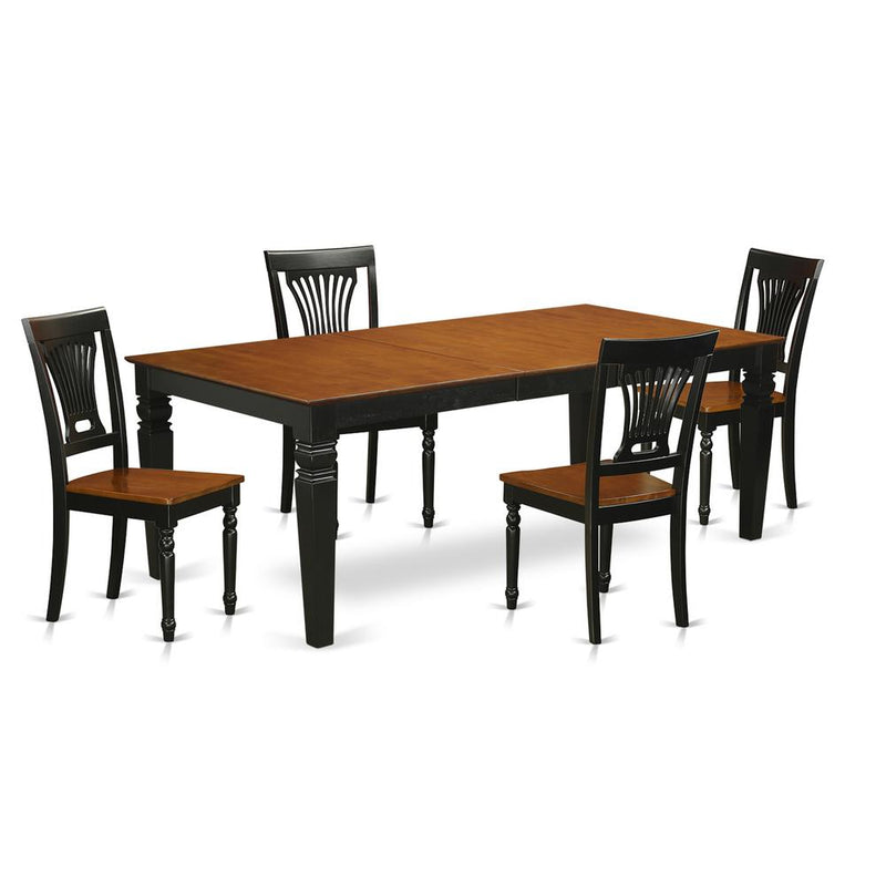 5  PcTable  and  chair  set  with  a  Dining  Table  and  4  Kitchen  Chairs  in  Black  and  Cherry