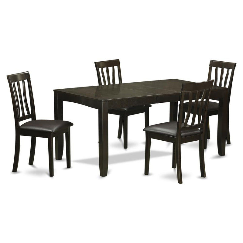 5  Pc  Dining  set-Dining  Table  with  Leaf  and  4  Dining  Chairs