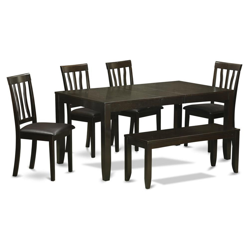 6-Pc  Kitchen  Table  with  bench-Dining  Table  and  4  Dining  Chairs  and  Bench