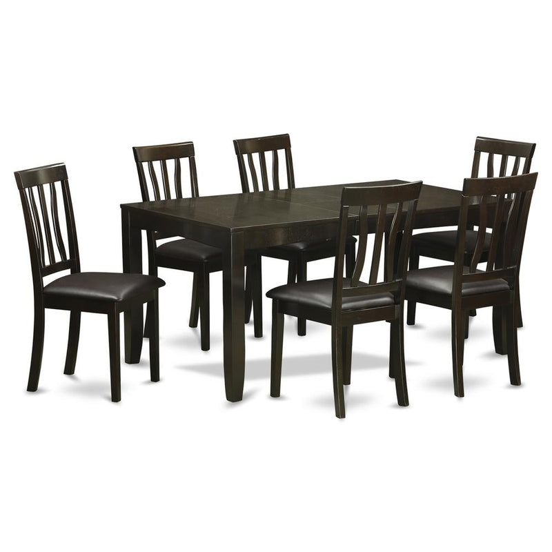 7  PC  Dining  room  set-Dining  Table  with  Leaf  and  6  Dining  Chairs