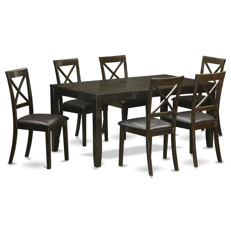 7  PC  Dining  room  set  for  6-Dining  Table  with  Leaf  and  6  Dining  Chairs