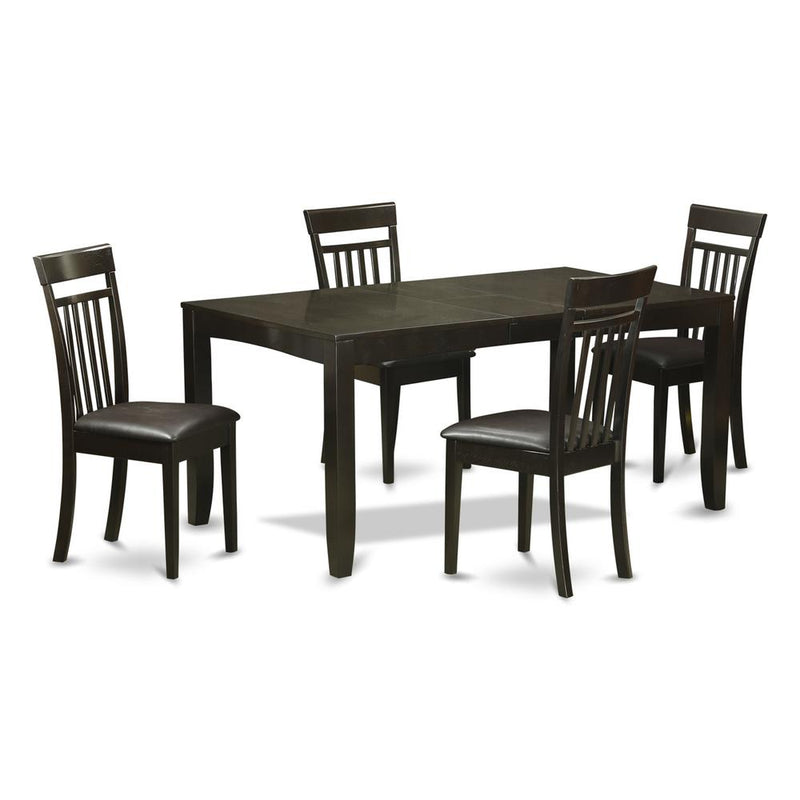 5  Pc  Dining  room  set  for  4-Table  with  Leaf  and  4  Dining  Chairs