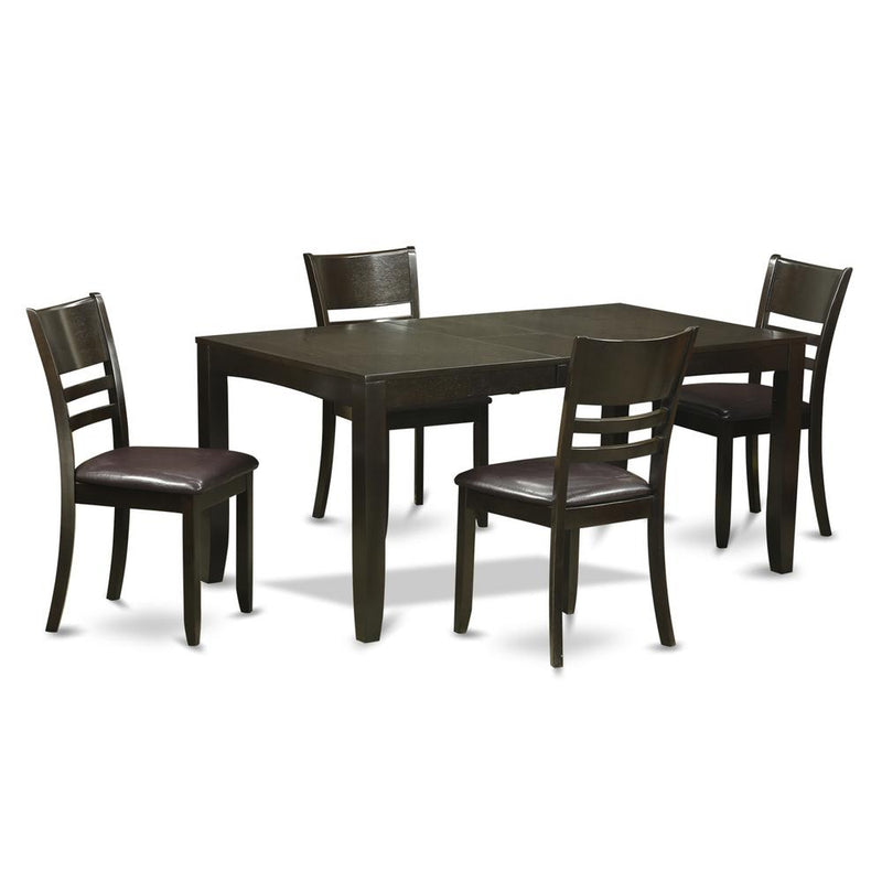 5  Pc  Dining  set-Table  Table  with  Leaf  and  4  Dining  Chairs