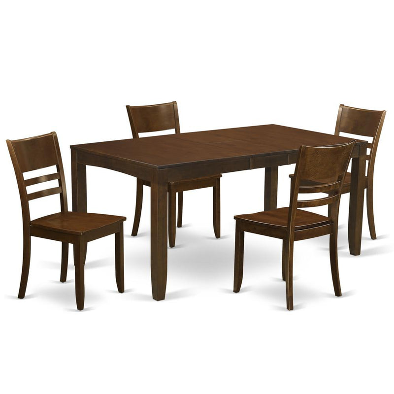 5  Pc  Dining  room  set  for  4-Dining  Table  with  Leaf  and  4  Kitchen  Chairs