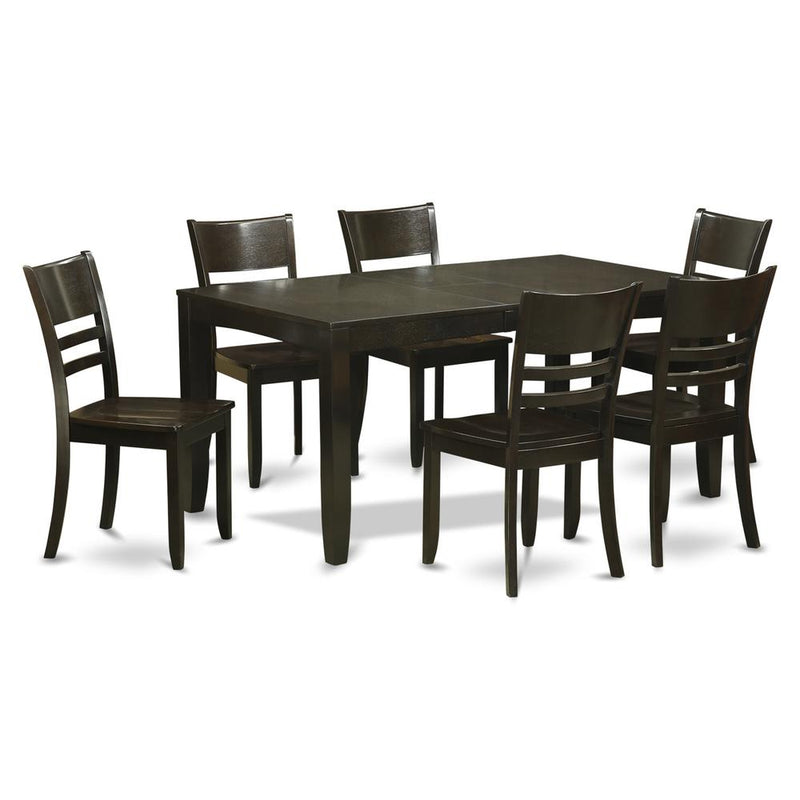 7  PC  Dining  set-Kitchen  Tables  with  Leaf  and  6  Dining  Chairs