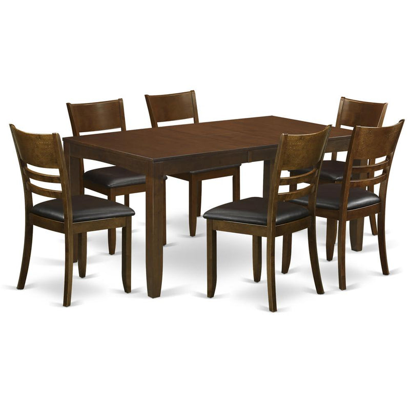 7  Pc  Dining  room  set  for  6-Table  with  Leaf  and  6  Kitchen  Chairs