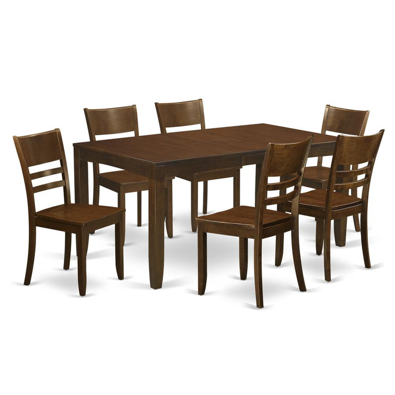 7  Pc  Dining  room  set-Kitchen  Tables  with  Leaf  and  6  Kitchen  Dining  Chairs