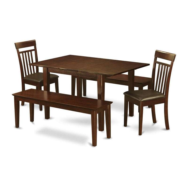 5  Pc  dinette  set  for  small  spaces-Tables  and  2  Dining  Chairs  and  2  Benches