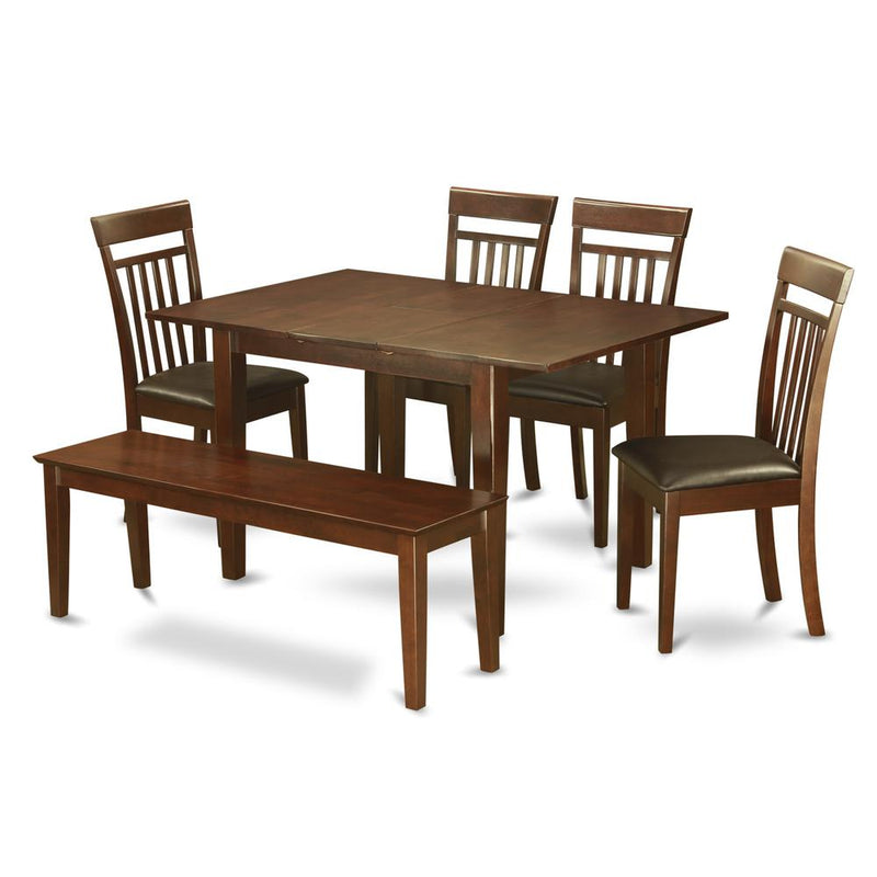 6  Pc  dinette  set  for  small  spaces-Kitchen  Table  and  4  Dining  Chairs  and  Bench