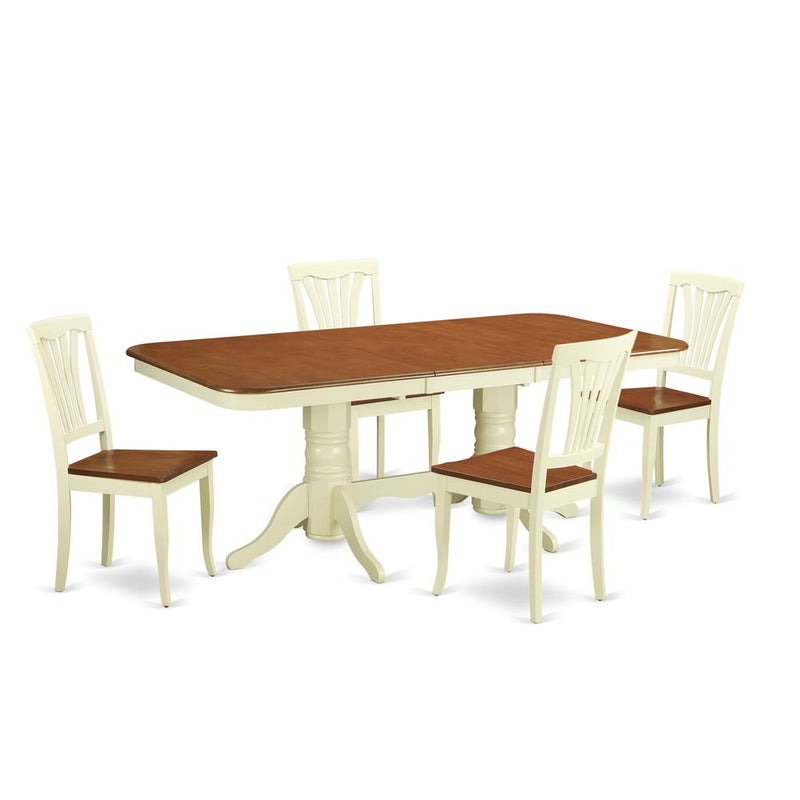 5  PC  Dining  room  set  for  4-Dining  Table  with  Leaf  and  4  Dining  Chairs