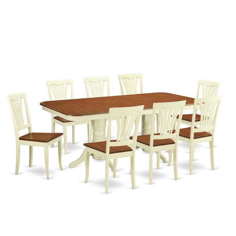 9  Pc  Dining  set-Table  with  Leaf  and  8  Chairs  for  Dining