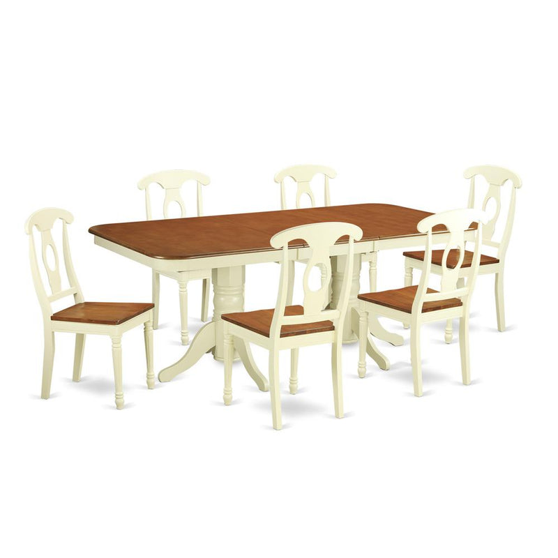 7  Pc  Dining  room  set  for  6-Dining  Table  with  Leaf  and  6  Dining  Chairs.