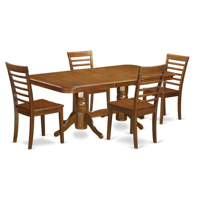 5  Pc  Dining  set  Table  with  Leaf  and  4  Chairs  for  Dining