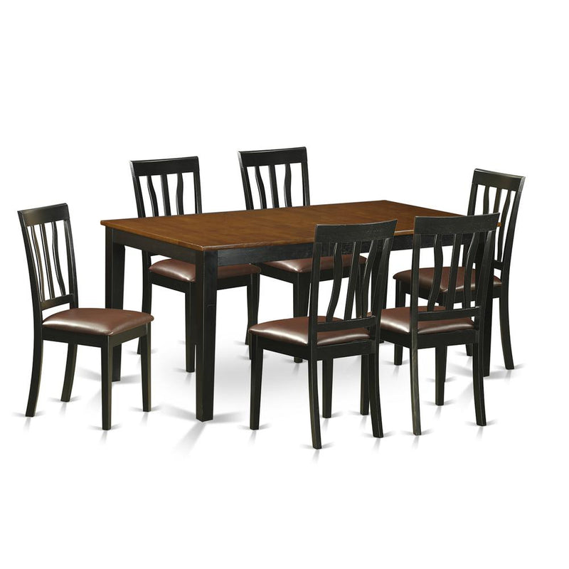 7  PC  Kitchen  Table  set-Dining  Table  and  6  Wooden  Dining  Chairs