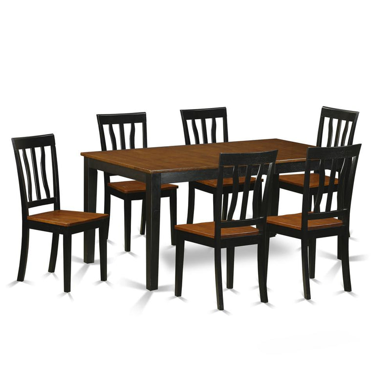 7  PC  Kitchen  Table  set-Dining  Table  and  6  Wood  Dining  Chairs