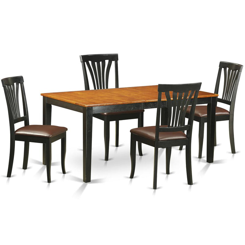 5  PC  Kitchen  Table  set-Dining  Table  and  4  Leather  Dining  Chairs