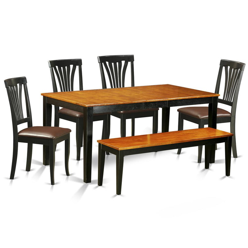 6  PC  Kitchen  Table  set-Dining  Table  and  4  Dining  Chairs  plus  a  bench