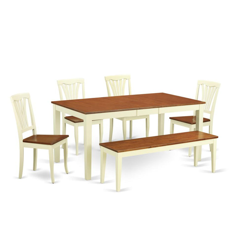 6-Pc  Dining  room  set-  Kitchen  dinette  Table  and  4  Kitchen  Dining  Chairs  along  with  Bench