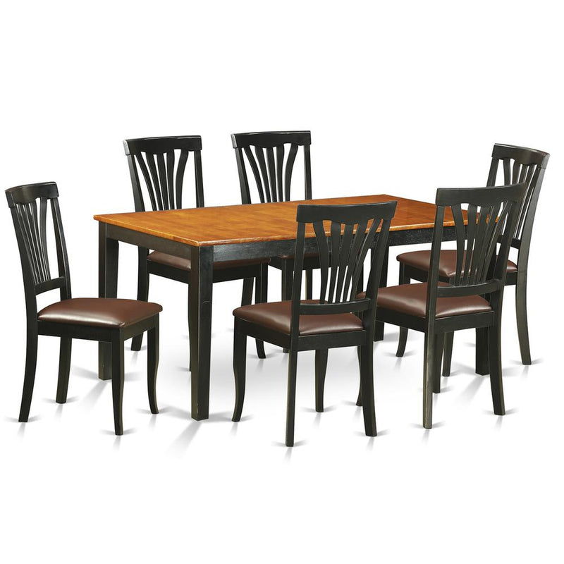 7  PC  Kitchen  Table  set-Dining  Table  and  6  Leather  Dining  Chairs