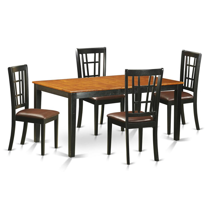 5  Pc  Dining  room  set  for  4-Table  with  Leaf  and  4  Kitchen  Dining  Chairs