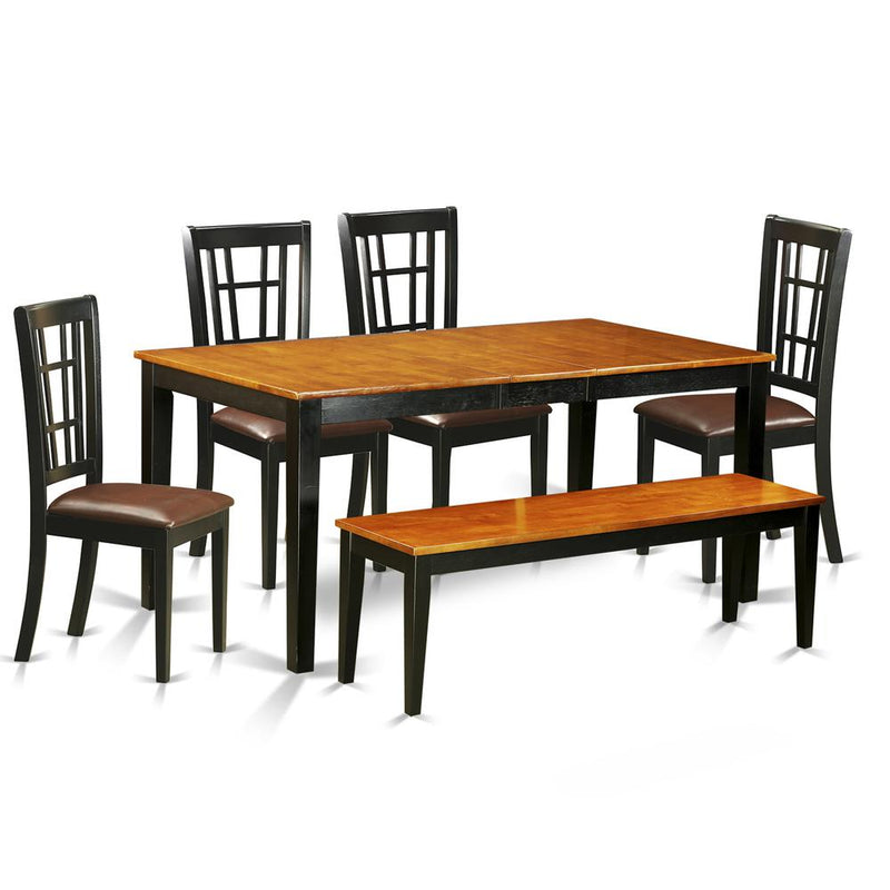 6  PC  Table  set-Dining  Table  and  4  Dining  Chairs  plus  a  bench