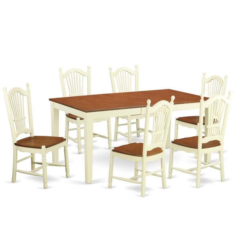 7  PC  Kitchen  nook  Dining  set  for  6-Kitchen  dinette  Table  and  6  Dining  Chairs