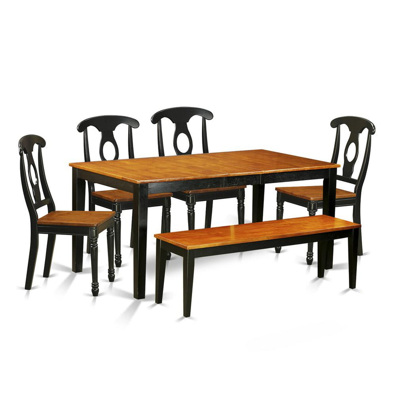 6-PC  Dining  room  set  with  bench-Kitchen  Tables  and  4  Dining  Chairs  Plus  bench